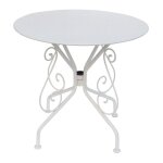 Table de jardin d. 80 cm en m�tal fa�on fer forg� - blanc - guermantes de mylia