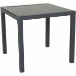 Svita - table de jardin en aluminium avec plateau en verre table de balcon meuble de jardin gris