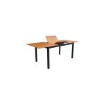 Proloisirs - table de jardin balito en aluminium / acacia fsc - 160 / 220 x 90 cm - graphite