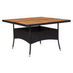 Table de jardin carrée acacia massif et résine noire abee Table de jardin carrée acacia massif et résine noire abee