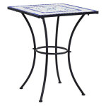 Table de jardin carrée céramique bleu et métal noir keani Table de jardin carrée céramique bleu et métal noir keani
