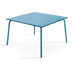 Oviala - table de jardin carr�e en m�tal bleu pacific - palavas