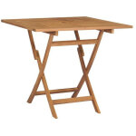 Table de jardin carr�e pliable teck massif clair kounjo