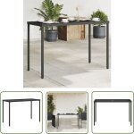 Table de jardin dessus en verre noir 115x54x74cm r�sine tress�e - table de jardin - table ext�rieure ...