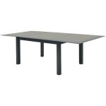 Hesperide ? table de jardin extensible 10 places en aluminium trait� �poxy ? effet bois muscade et graphite ...