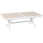 Hesperide - table de jardin extensible axiome en aluminium lin & blanc trait poxy 10 places - hespride ...