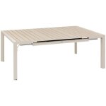 Hesperide - table de jardin extensible carrée Évasion en aluminium lin et blanc traité époxy 10 places ... Hesperide - table de jardin extensible carrée Évasion en aluminium lin et blanc traité époxy 10 places ...