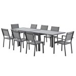 Table de jardin extensible rectangulaire - structure aluminium - plateau verre tremp� fix� par ventouses ...