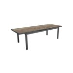Proloisirs - table de jardin extensible teramo en aluminium / hpl - 180 / 240 x 90 cm - graphite / bambou ... Proloisirs - table de jardin extensible teramo en aluminium / hpl - 180 / 240 x 90 cm - graphite / bambou ...