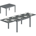 Table de jardin extensible - table terrasse - outsunny - grande capacit� 6 - 10 personnes rallonge 135 ...