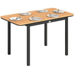 Table de jardin - table d'ext�rieur - outsunny - 6 personnes rectangulaire cadre m�tal et plateau � lattes ...