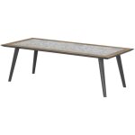Hesperide - table de jardin fixe lambada en acier