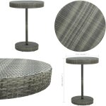 Table de jardin gris 75, 5x106 cm r�sine tress�e - table de jardin - table ext�rieure - mobilier de jardin ...