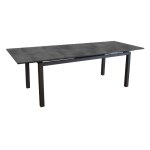 Proloisirs - table de jardin hivaoa en aluminium / hpl - 180 / 240 x 90 cm - lames 8 mm - graphite Proloisirs - table de jardin hivaoa en aluminium / hpl - 180 / 240 x 90 cm - lames 8 mm - graphite