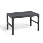 Table allibert lyon, graphite, table en polyrotin, table de salon, table en plastique, table de jardin, ...