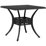 Table de jardin noir 80x80x75 cm aluminium coul� vidaxl