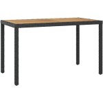 Table de jardin noir et marron 123x60x74cm bois d'acacia solide