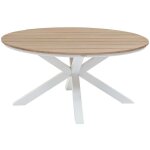 Hesperide - table de jardin oriengo acacia & blanc 4 places en aluminium trait poxy - hespride