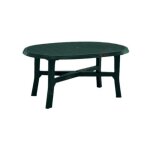 Ipae progarden - table de jardin ovale danube en polypropyle'ne vert pour exte'rieur 110x165x72 cm Ipae progarden - table de jardin ovale danube en polypropyle'ne vert pour exte'rieur 110x165x72 cm