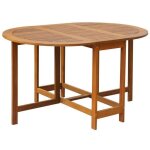 Table de jardin ovale pliable acacia massif clair woun 130cm