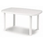 Table de jardin ovale en rsine blanche otello 140x80x72 cm