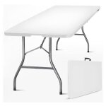 Table de jardin pliante 180x75xh74 cm blanche haute resistance polypropylène camping réceptions kz garden ... Table de jardin pliante 180x75xh74 cm blanche haute resistance polypropylène camping réceptions kz garden ...