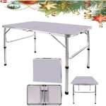 Table de jardin pliante 90 x 60 cm - hauteur r�glable - table de camping en aluminium - capacit� 30 kg ...