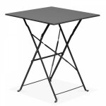 Oviala - table de jardin pliante bistrot en acier gris Oviala - table de jardin pliante bistrot en acier gris