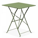 Oviala - table de jardin pliante bistrot en acier vert cactus Oviala - table de jardin pliante bistrot en acier vert cactus