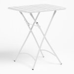 Sklum - table de jardin carrée 60x60 cm pliable en acier janti blanc Sklum - table de jardin carrée 60x60 cm pliable en acier janti blanc