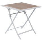 Hesperide - table de jardin pliante carrée azua houblon & blanc 2 places en aluminium traité époxy - ... Hesperide - table de jardin pliante carrée azua houblon & blanc 2 places en aluminium traité époxy - ...