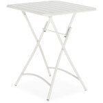 Table de jardin pliante perla en m�tal blanc
