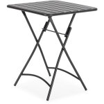 Table de jardin pliante perla en m�tal noir