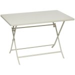 Hesperide ? table de jardin pliante rectangulaire 110x70cm argile 4 places ? acier �poxy trait� ? r�sistante ...