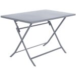 Table de jardin pliante rectangulaire greensboro gris quartz 4 places en acier trait� �poxy - hesp�ride ...
