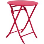 Hesperide - table de jardin pliante ronde greensboro grenade 2 places en acier trait poxy - hespride ...