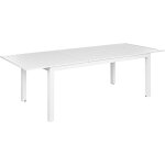 Table de jardin � rallonge 180 / 240 x 90 cm en aluminium meubles d'ext�rieur blanche skaloma