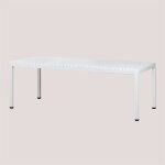 Sklum - table de jardin rectangulaire 210x100 cm en aluminium marti blanc gardenia Sklum - table de jardin rectangulaire 210x100 cm en aluminium marti blanc gardenia