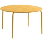 Table de jardin ronde d. 110 cm en m�tal - jaune moutarde - mirmande de mylia