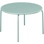 Table de jardin ronde d. 130 cm en m�tal - vert amande - mirmande de mylia