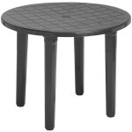 Table de jardin ronde anthracite - 90x90 cm