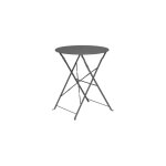 Table jardin ronde pliable m�tal gris bistrot 60x60x70cm