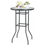 Table de jardin ronde en verre tremp� 97 cm, table de bar avec cadre en m�tal robuste, table � manger ...