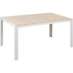 Beliani - table de jardin style scandinave 150 x 90 cm en aluminium et bois synth�tique beige como