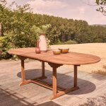 Table de jardin en teck huilé extensible ovale 8 / 10 places Table de jardin en teck huilé extensible ovale 8 / 10 places