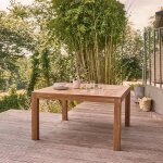 Berah getah - table de jardin en teck massif carre 8 places