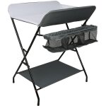 Skecten - table � langer pliante avec panier de rangement � c�t� structure en fer charge max 25kg pour ...