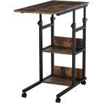 Table de lit / fauteuil - table roulante - hauteur rglable - 2 tagres intgres - panneaux particules ...