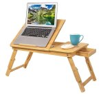 Oobest - table de lit pour ordinateur portable en bambou, plateau d'ordinateur  plateau inclinable pour ...