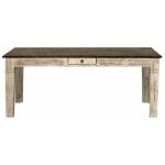 Massivmoebel24 - table � manger 130x90 manguier cir� blanc antique castle - antik 106